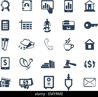 Business icon set. Finance, marketing, e-commerce. Flat design Stock Vector