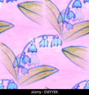 seamless texture blue bells watercolor flowers wallpaper Stock Photo ...