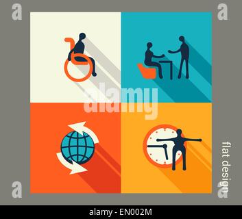 Business icon set. Healthcare, medicine, diagnostics. Flat design Stock Vector