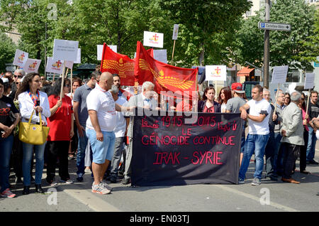 Marseille, France. 24th Apr, 2015. Centenary of Armenian Genocide. Up to 6000 Armenians demonstrate in Marseille, France, in commemoration of the hundredth  anniversary of the Armenian genocide. Credit:  Chris Hellier/Alamy Live News Stock Photo