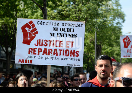 Marseille, France. 24th Apr, 2015. Centenary of Armenian Genocide. Up to 6000 Armenians demonstrate in Marseille, France, in commemoration of the hundredth  anniversary of the Armenian genocide. Credit:  Chris Hellier/Alamy Live News Stock Photo