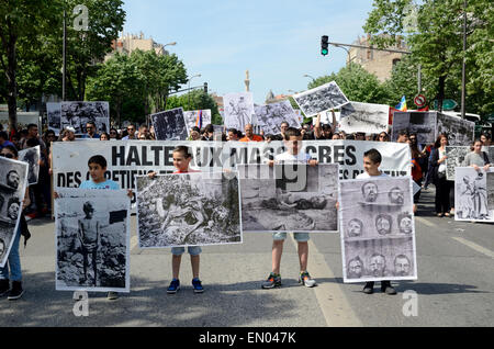 Marseille, France. 24th Apr, 2015. Centenary of Armenian Genocide. Up to 6000 Armenians demonstrate in Marseille, France, in commemoration of the hundredth  anniversary of the Armenian genocide. Credit:  Chris Hellier/Alamy Live News Stock Photo