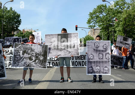 Marseille, France. 24th Apr, 2015. Centenary of Armenian Genocide. Up to 6000 Armenians demonstrate in Marseille, France, in commemoration of the hundredth  anniversary of the Armenian genocide. Credit:  Chris Hellier/Alamy Live News Stock Photo