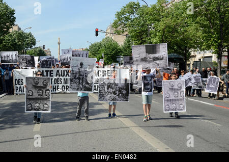 Marseille, France. 24th Apr, 2015. Centenary of Armenian Genocide. Up to 6000 Armenians demonstrate in Marseille, France, in commemoration of the hundredth  anniversary of the Armenian genocide. Credit:  Chris Hellier/Alamy Live News Stock Photo