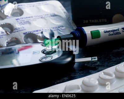 Varied assortment of treatments for Diabetes Stock Photo