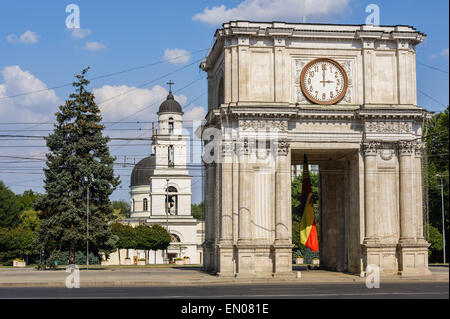 Triumphal Arch in Chisinau, Moldova Stock Photo