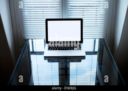 laptop in modern futuristic interior Stock Photo