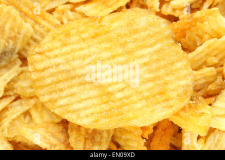 bright texture with delicious a potato chips Stock Photo