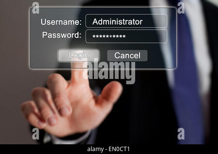 internet security, authorization page online Stock Photo