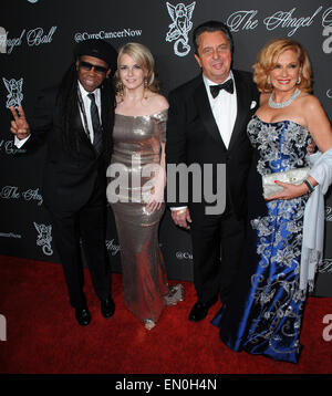 Gabrielle's Angel Foundation Hosts Angel Ball 2014 - Red Carpet Arrivals  Featuring: Nile Rodgers,Nancy Hunt,Frank Rella,Michele Rella Where: Manhattan, New York, United States When: 21 Oct 2014 Stock Photo