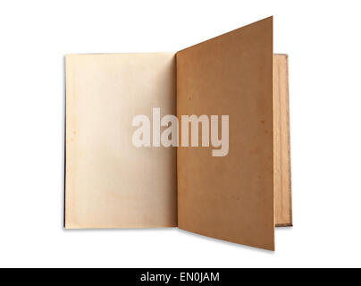 old book paper texture on isolate white background Stock Photo