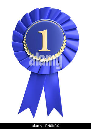 Blue ribbon award blank Stock Photo