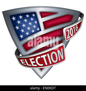 Shield with flag of the United States and inscription Election Stock Photo