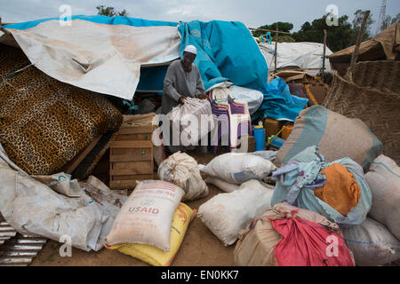 Muslims who have been displaced by violence have taken refuge in a school in Bossangoa in Central African Republic Stock Photo