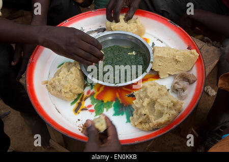 Muslims who have been displaced by violence have taken refuge in a school in Bossangoa in Central African Republic Stock Photo