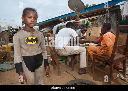 Muslims who have been displaced by violence have taken refuge in a school in Bossangoa in Central African Republic Stock Photo