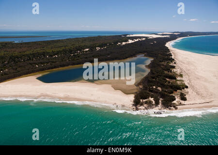 Aerial View of Moreton Island, Brisbane, Australia Stock Photo