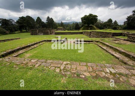 kaminaljuyu (place of ancestors) Archaeological Park is still used by Maya to offer prayers Stock Photo