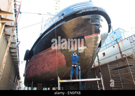 ship painting in dock, Holland Stock Photo