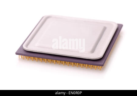 Central processing unit isolated on white Stock Photo