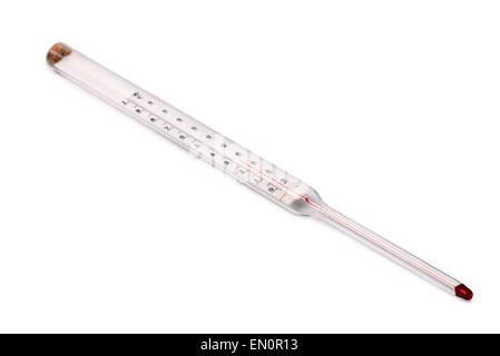 Laboratory thermometer isolated on white Stock Photo