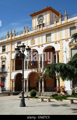 View of the town hall in Constitution Square, Priego de Cordoba, Cordoba Province, Andalusia, Spain, Western Europe. Stock Photo