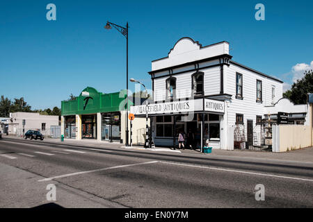 Victorian architecture on the Greytown main street in the Wairarapa region of New Zealand, Stock Photo