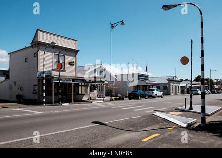 Victorian architecture on the Greytown main street in the Wairarapa region of New Zealand, Stock Photo