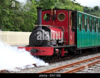 Elidir lets off some steam! Llanberis Lake Railway, Gwynedd, Snowdonia, Wales, Europe Stock Photo