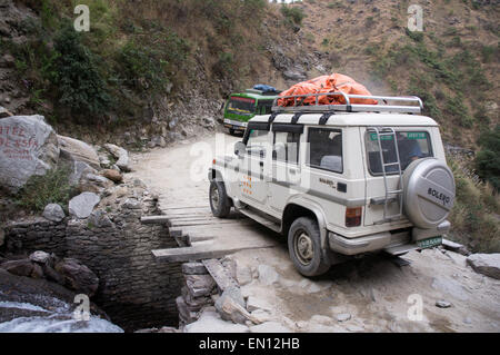 Jeep road,near Jomsom, Annapurna Circuit, Mustang District, Nepal Stock Photo