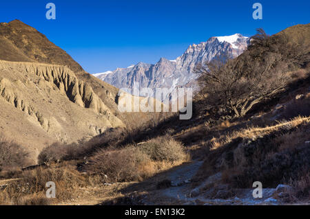 View of the mountains in Southern Mustang, near Kagbeni, Nepal. Stock Photo