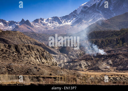 View of the mountains in Southern Mustang, near Kagbeni, Nepal. Stock Photo