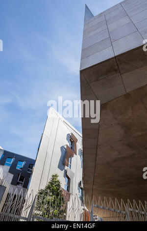 Close up exterior view of part of the Scottish Parliament building Stock Photo