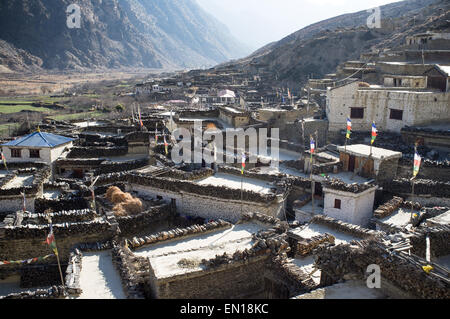 Marpha village, Annapurna circuit trek, Mustang, Nepal Stock Photo