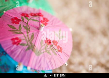 Colorful cocktail umbrellas Stock Photo