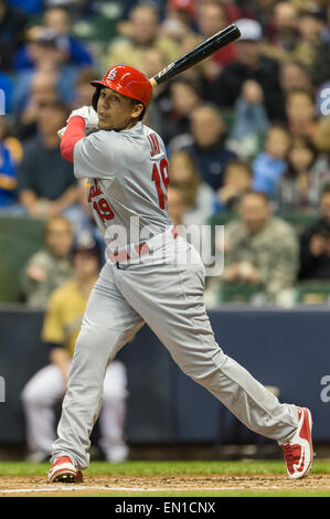 St. Louis Cardinals Jon Jay (L) and Carlos Beltran celebrate in