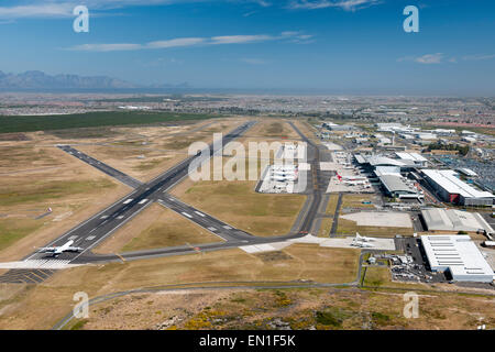 Aerial view of Cape Town International airport, South Africa. Stock Photo