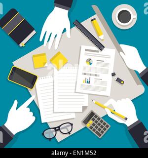 flat design style modern illustration of teamwork concept Stock Vector