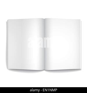 3d modern vector blank opened magazine template on white background Stock Vector