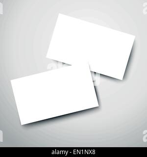 blank business cards with soft shadow isolated on white background Stock Vector