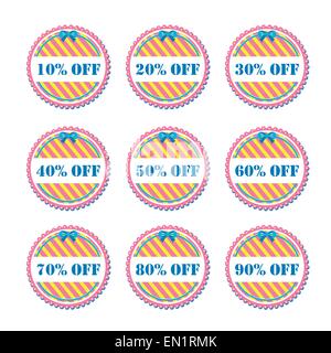 Set of vector stickers and discount labels Stock Vector