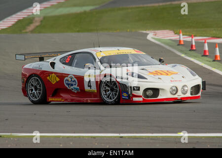 Silverstone, Towcester, UK. 25th April, 2015. Team GT2 / MJC Ferrari 430 GT2 during the Dunlop 24 Hours Race at Silverstone Credit:  Gergo Toth/Alamy Live News Stock Photo