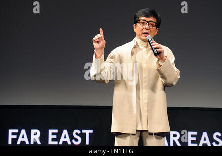 Far East Film Festival 17th (FEFF17). Hong Kong star, actor Jackie Chan at the opening night of the festival and premiere of the Stock Photo