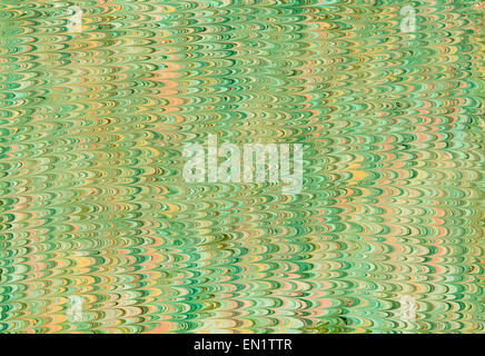 Decorative green marble paper design with zigzag lines of shades of green Stock Photo