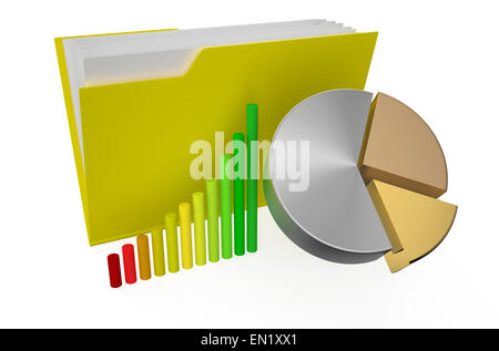 folder with charts  isolated on  white background Stock Photo