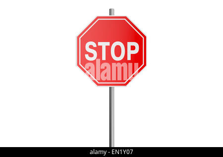 road sign stop  isolated on white background Stock Photo