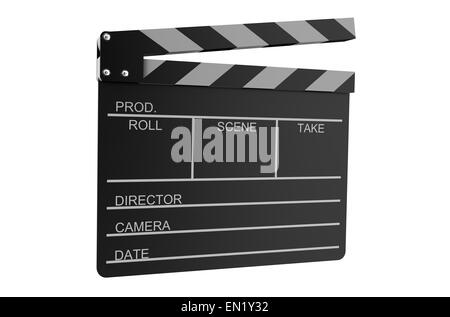 Clapperboard isolated on white background Stock Photo