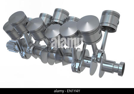 V12 engine pistons isolated on white background Stock Photo - Alamy