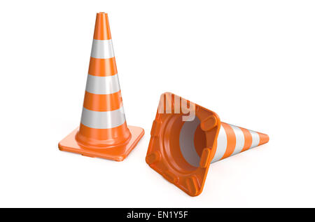 two traffic cone Stock Photo