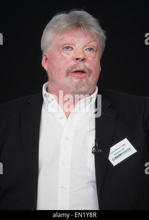 Falklands war veteran,Simon Weston,speaking at a business conference in Islington,London Stock Photo
